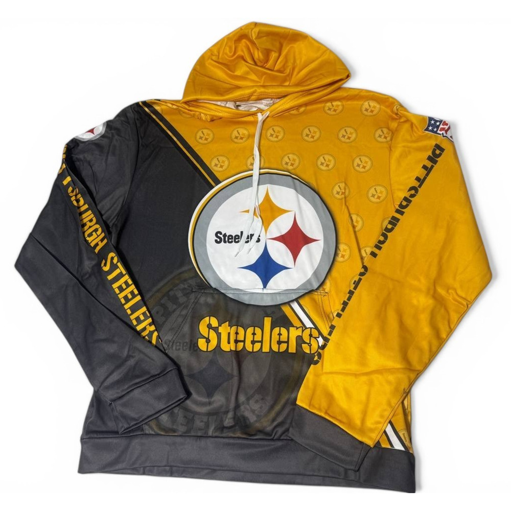 Pittsburgh Steelers Hoodie Mens 3XL NFL Pullover Big Logo Black Gold Football